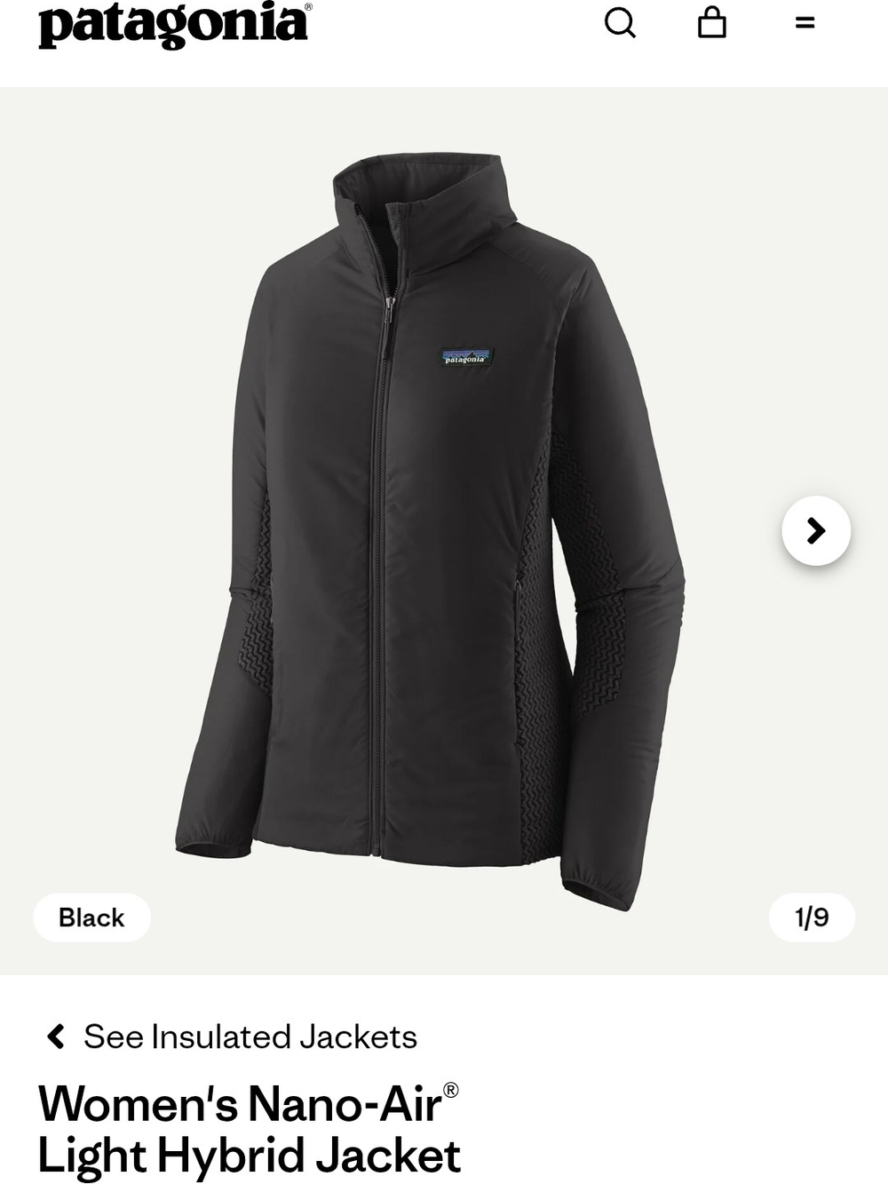 Patagonia Women's Nano‑Air Light Hybrid Jacket — Black